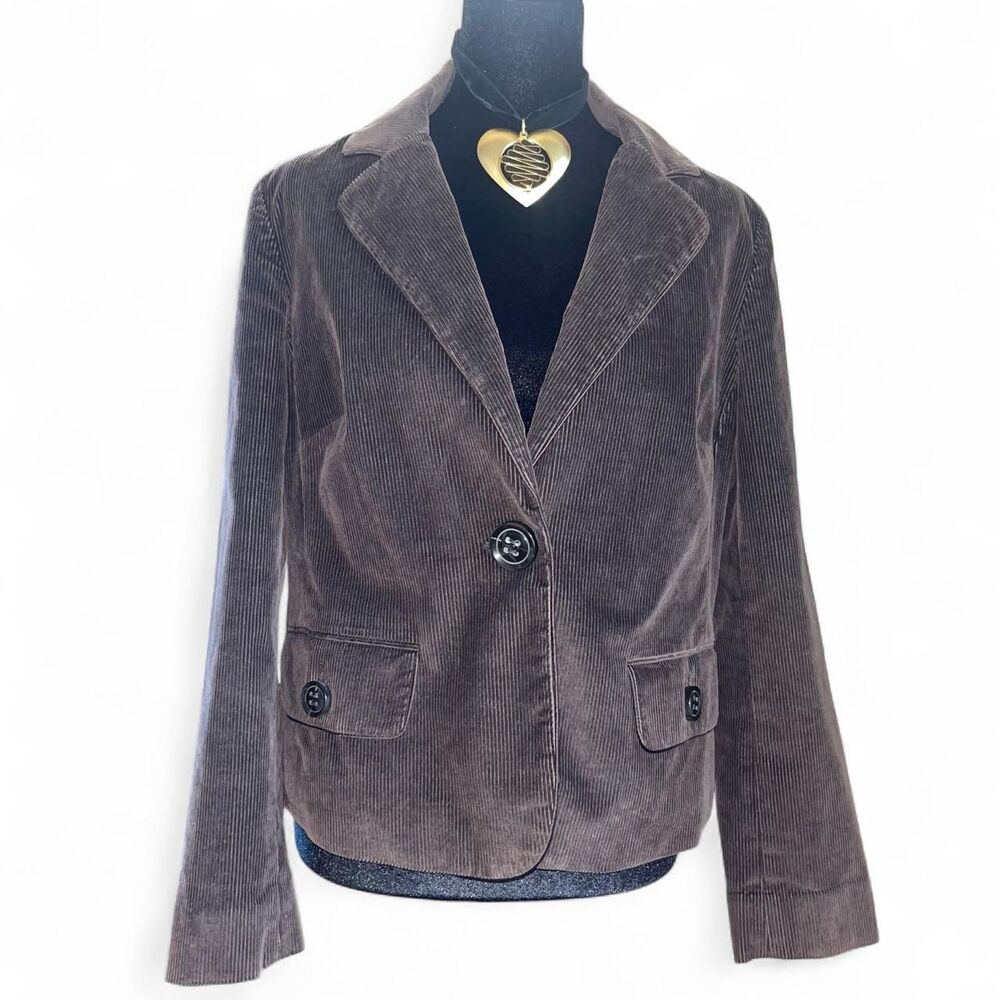 Vintage Y2K 2000 Talbots Women's Brown Corduroy Jacket SZ 10 Petite